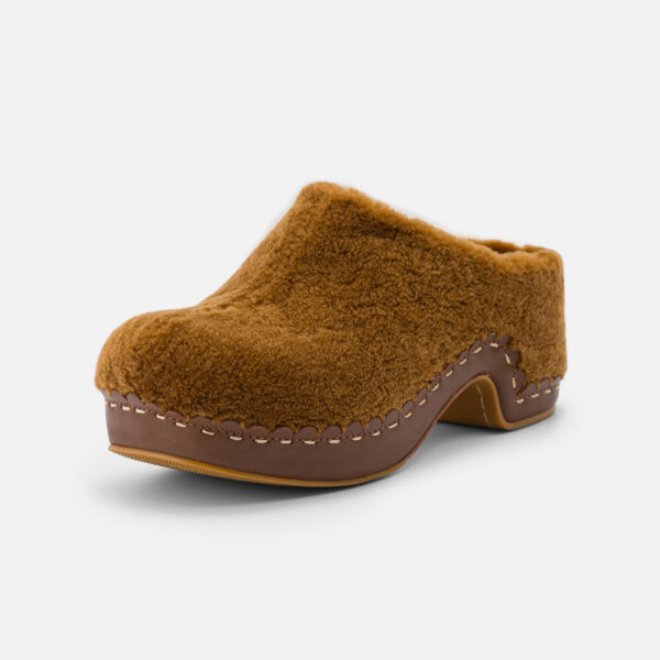 Chilimum Meno Platform Lambswool Mules